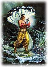 Vasudeva carrying off Krishna